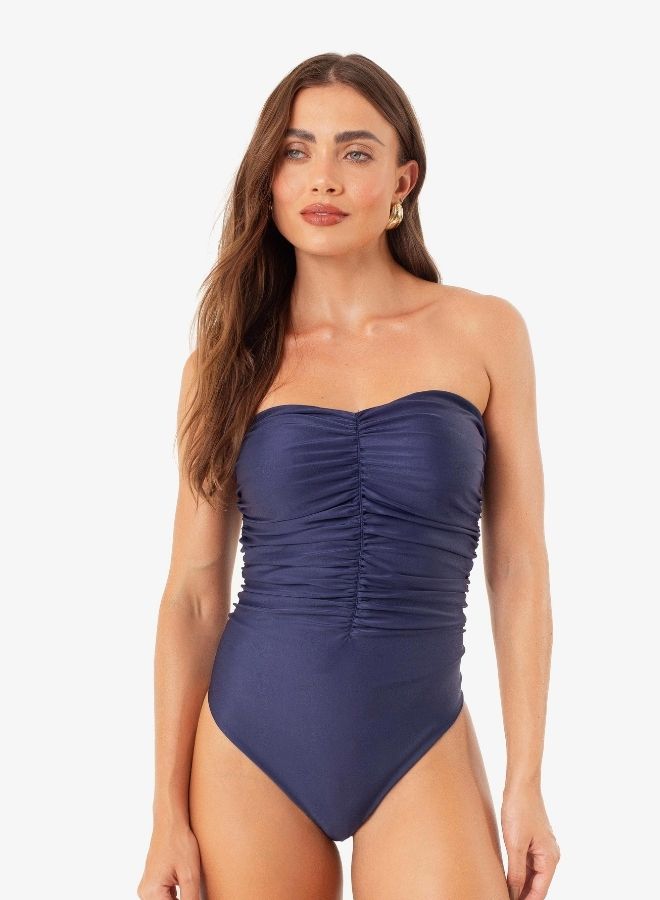 SWIMSUIT RUCHED NAVY